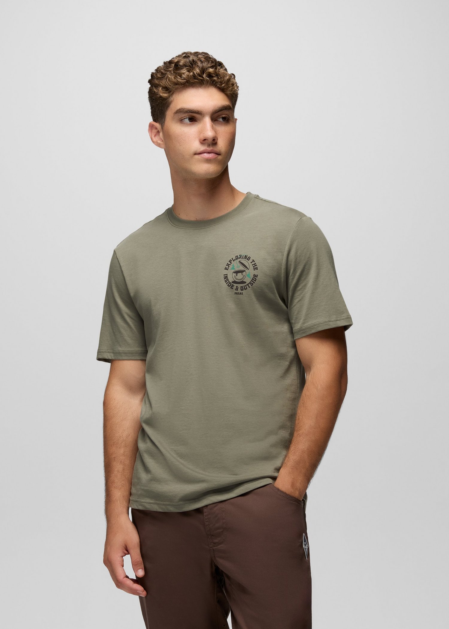 Mens prAna Inward Journey Short Sleeve Graphic Tee - Sage