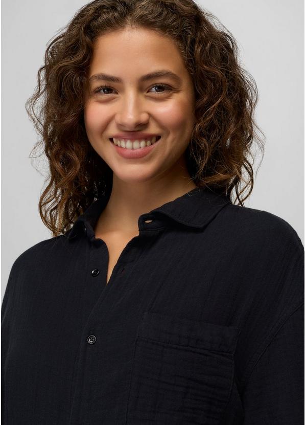 Hideaways Button Down Top, Color: Black, image 3