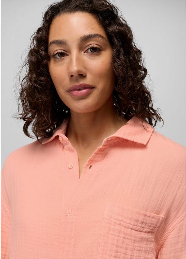 Hideaways Button Down Top, Color: Soft Guava, image 3