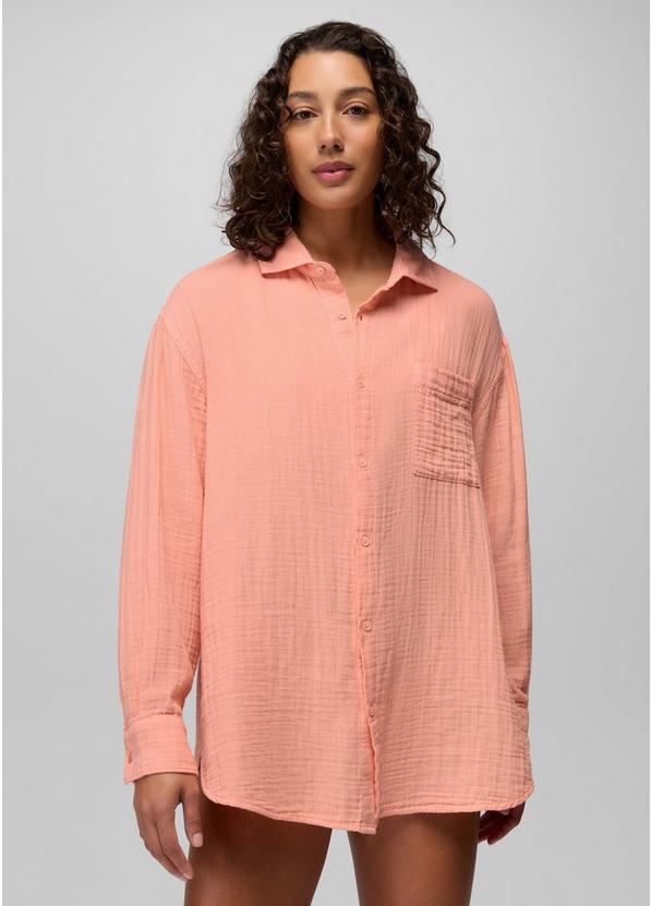 Hideaways Button Down Top, Color: Soft Guava, image 1