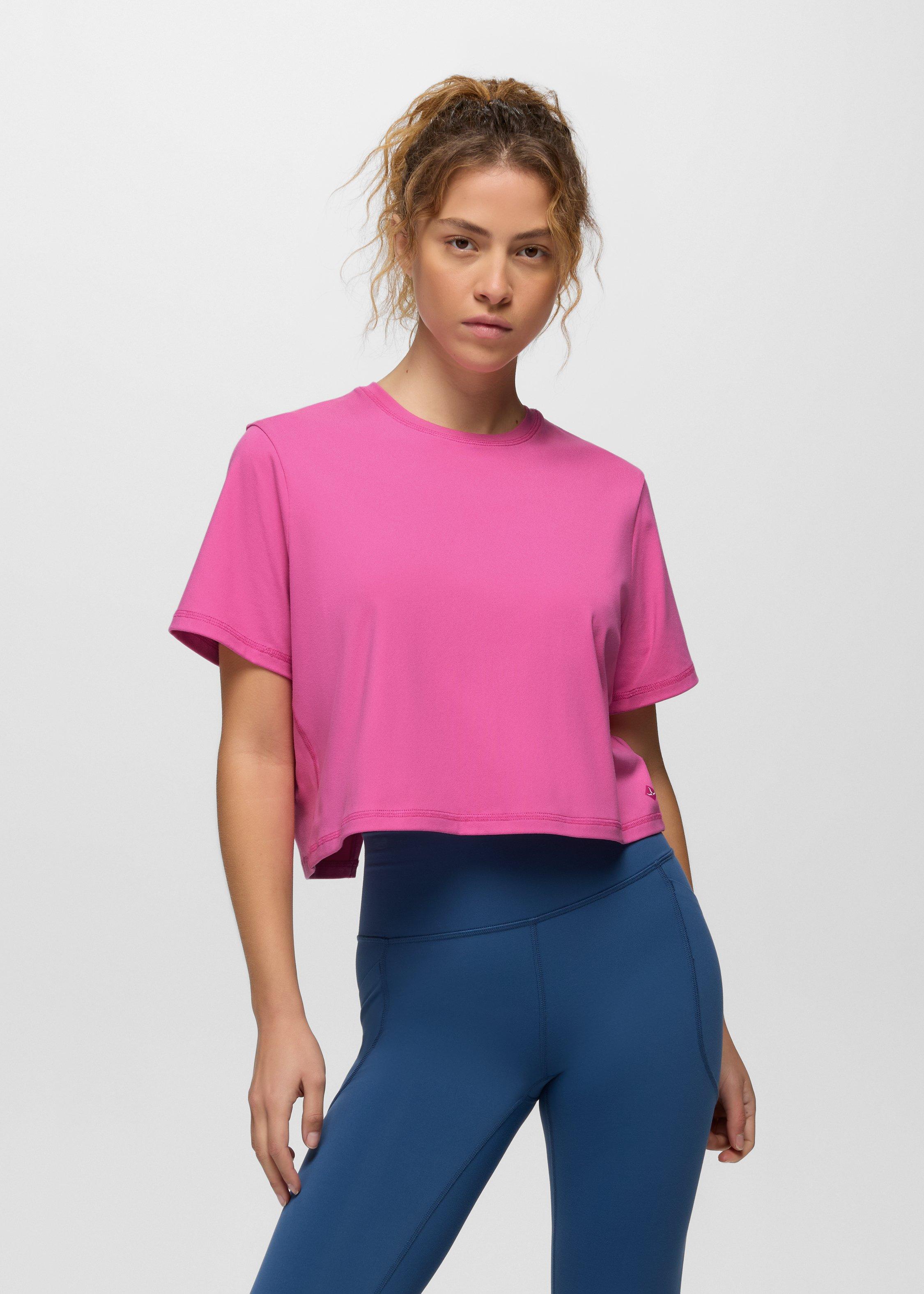 Womens prAna Pure Ascent Short Sleeve - Berry Beam