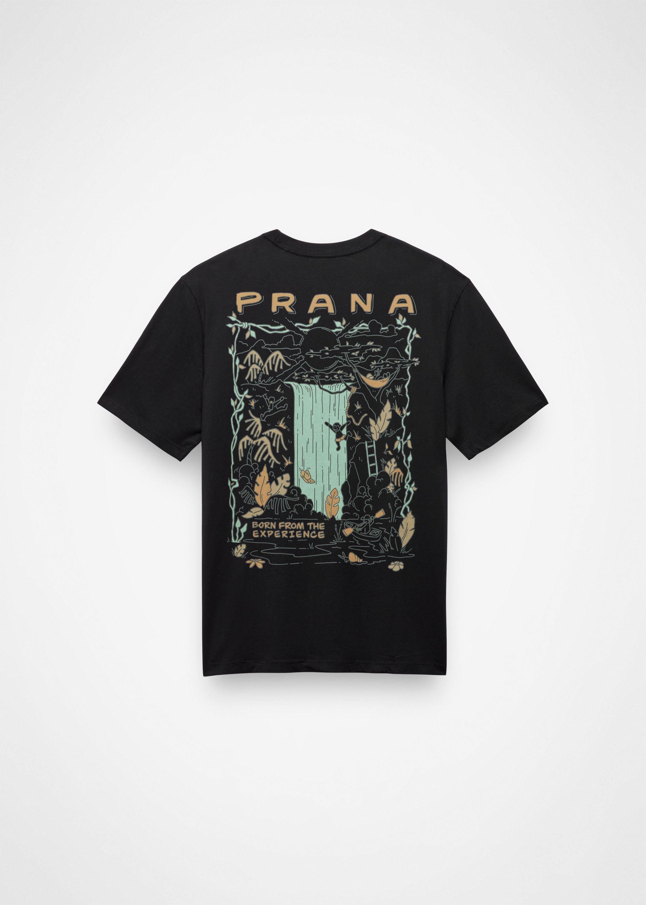 Mens prAna Everyday Paradise Creek Short Sleeve Graphic Tee - Black