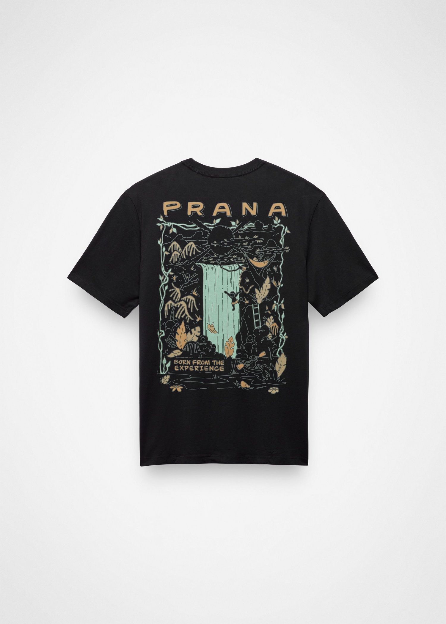 Mens prAna Everyday Paradise Creek Short Sleeve Graphic Tee - Black