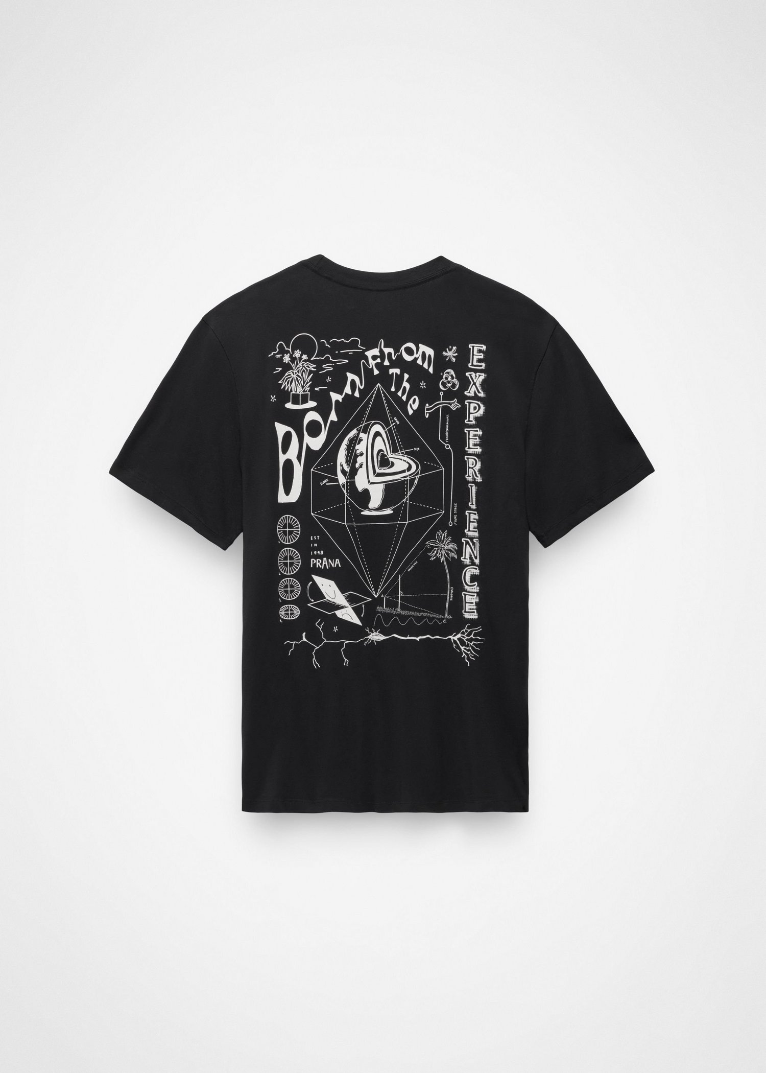 Mens prAna Everyday Homeostasis Short Sleeve Graphic Tee - Black