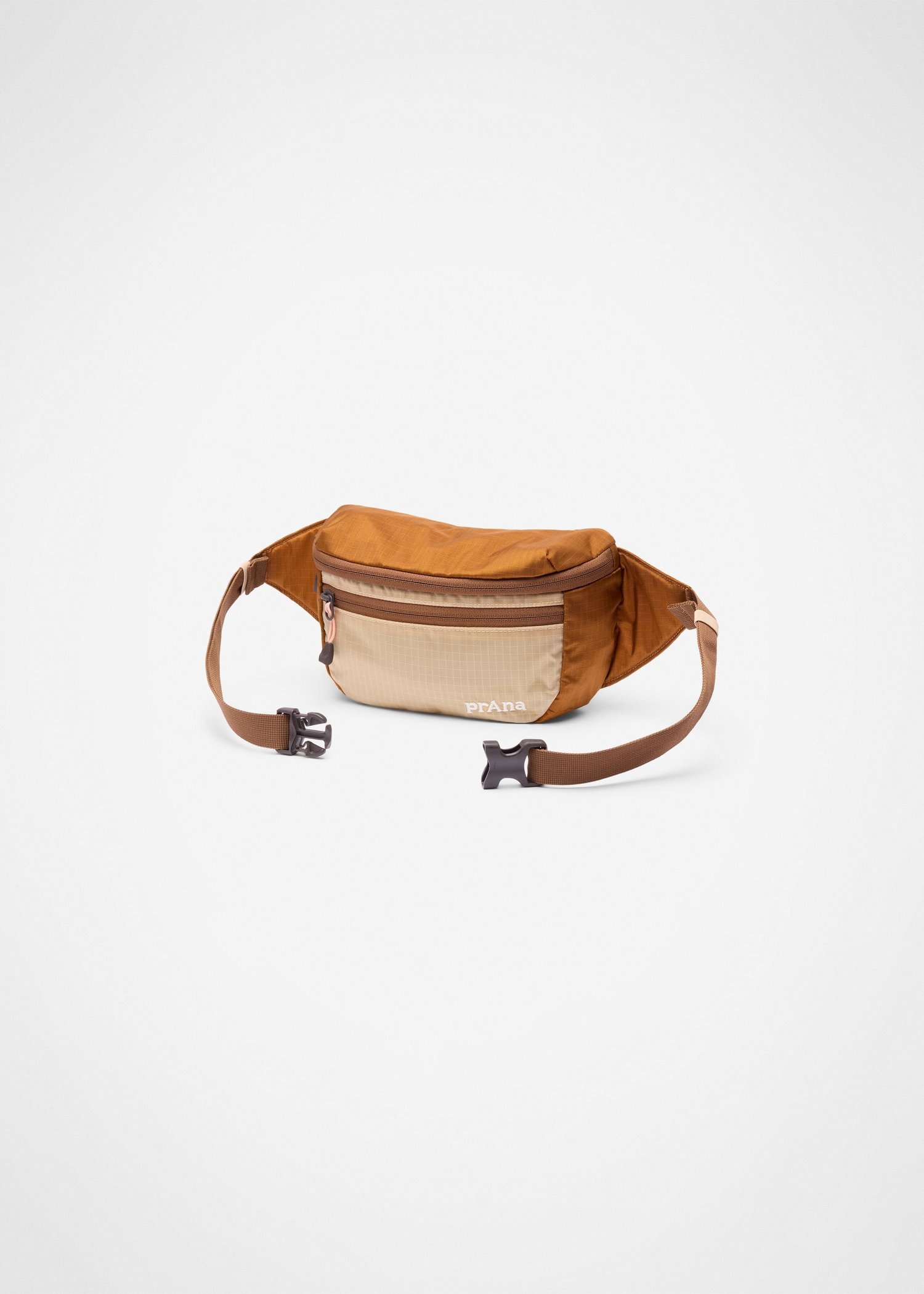 Gender Neutral prAna Roam Well Hip Bag - Wheat Colorblock