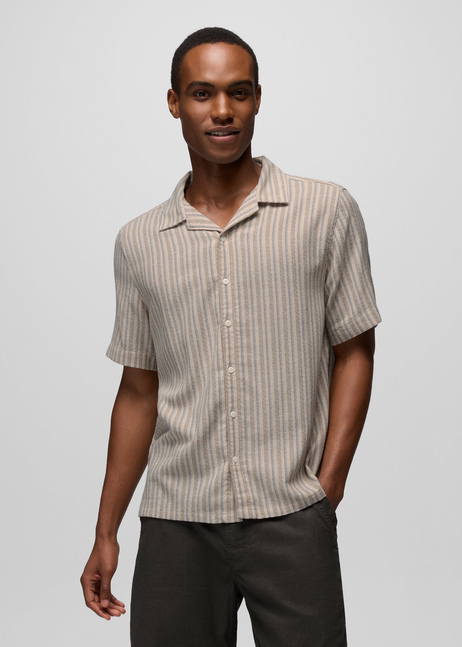 Mens prAna Anza Borrego Short Sleeve Shirt - Alba