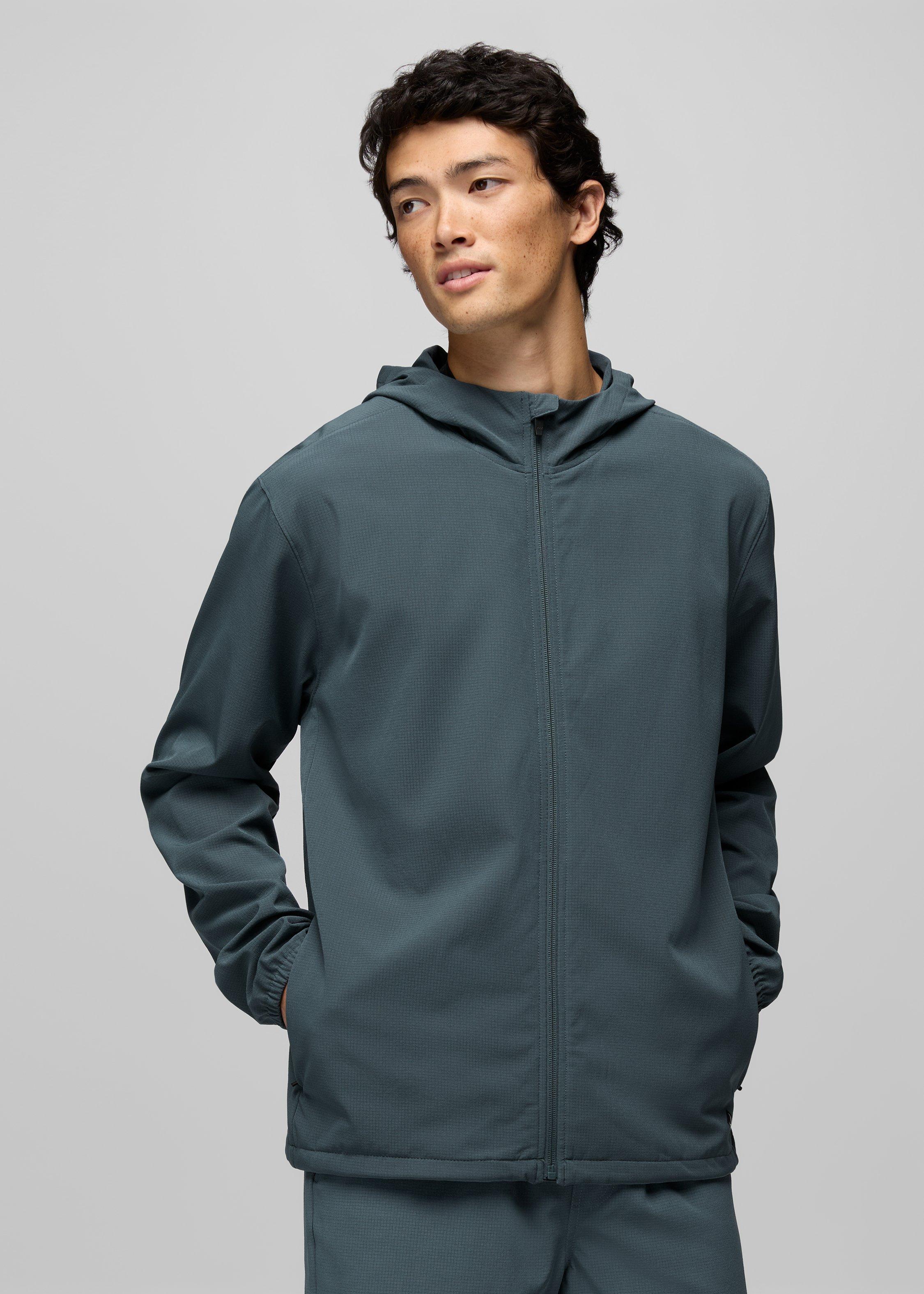 Mens prAna Hybridizer Breathe Jacket - Grey Blue