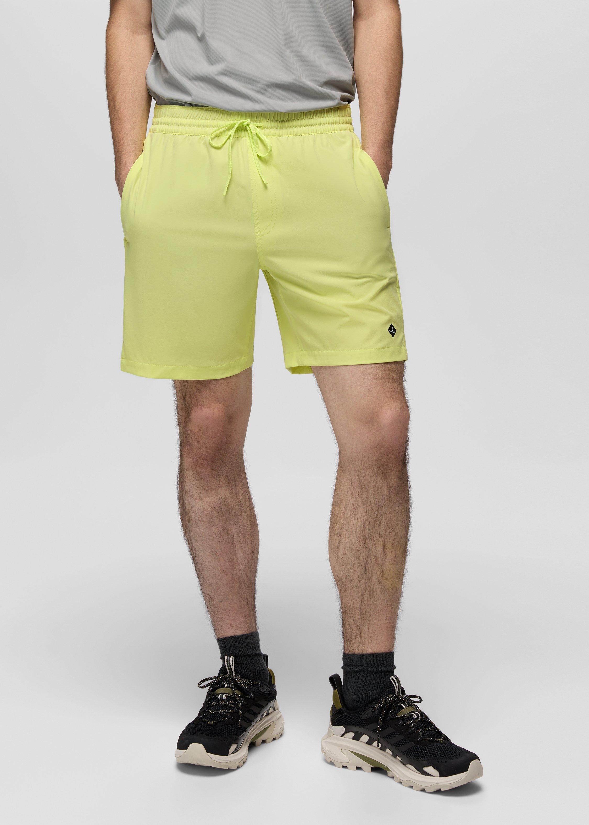 prAna Men's Intrinsic Breathe Lined 7in Short in Gecko Pop - Size: Small