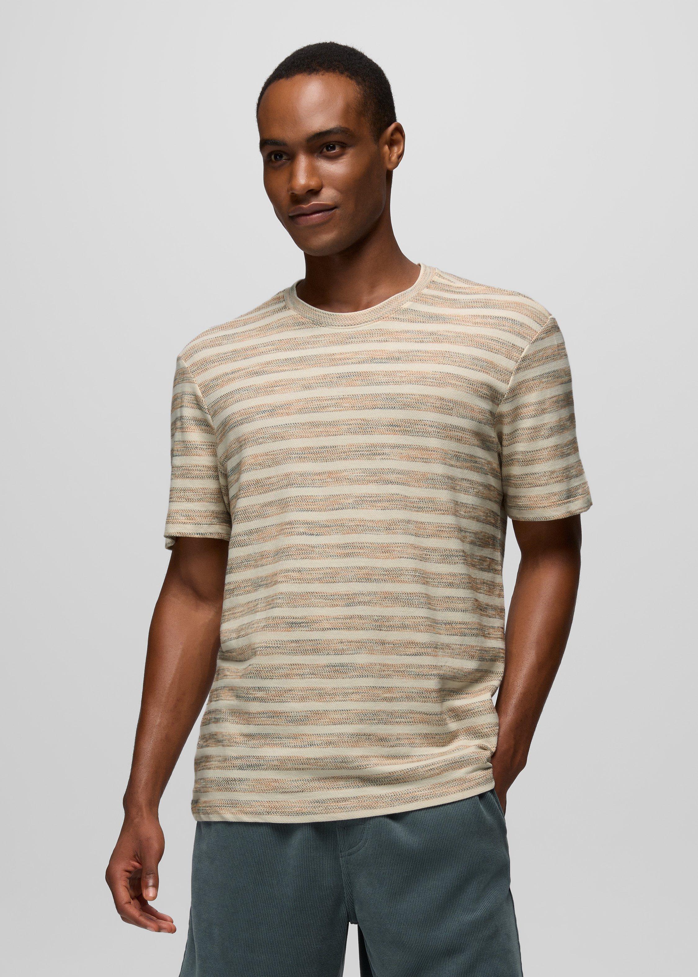 Mens prAna Braton Short Sleeve Crew - Wheat