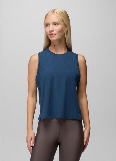 Pure Ascent Muscle Tank, Color: Bluff Blue, image 13