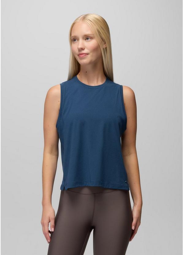Pure Ascent Muscle Tank, Color: Bluff Blue, image 1