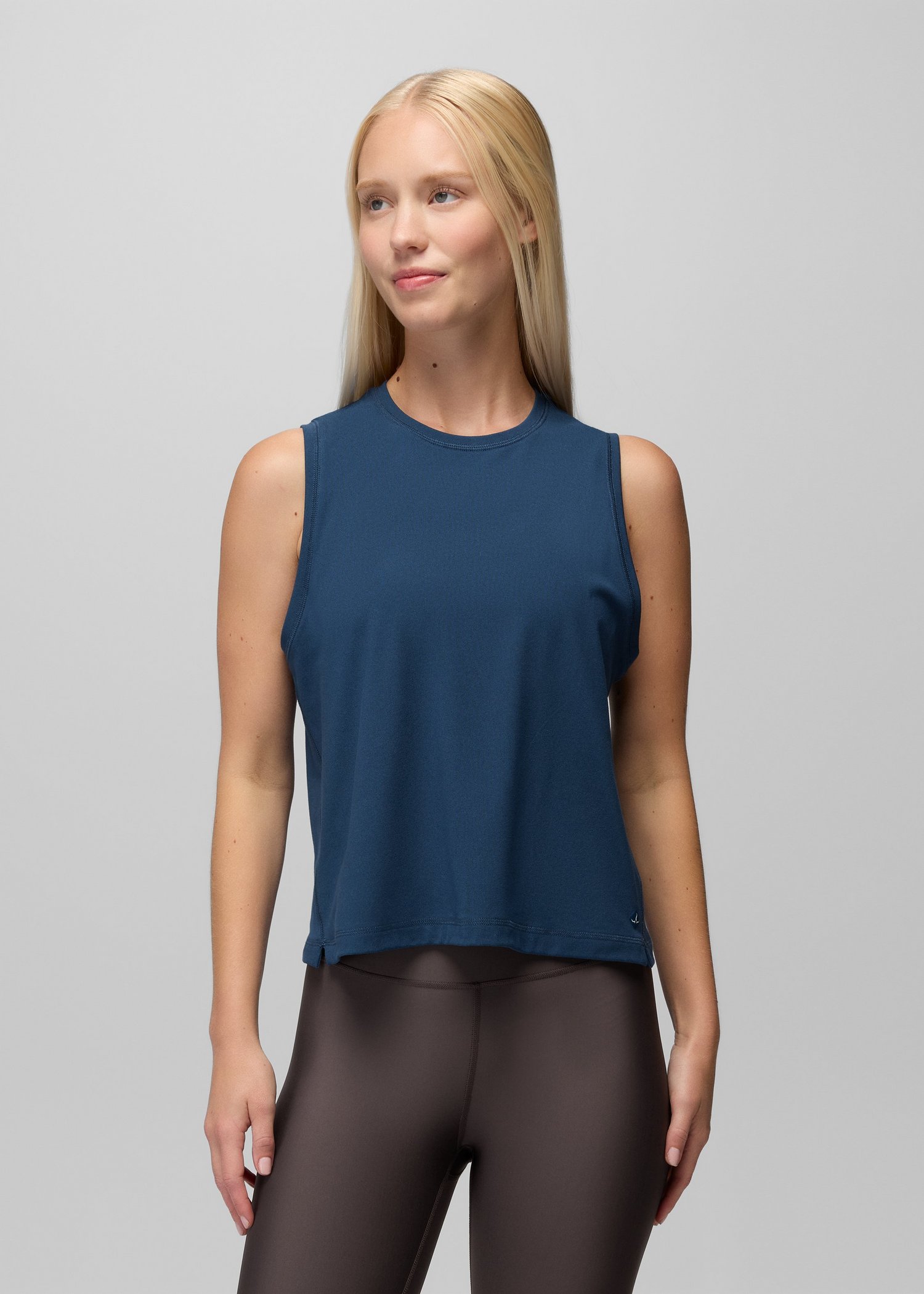 Womens prAna Pure Ascent Muscle Tank - Bluff Blue