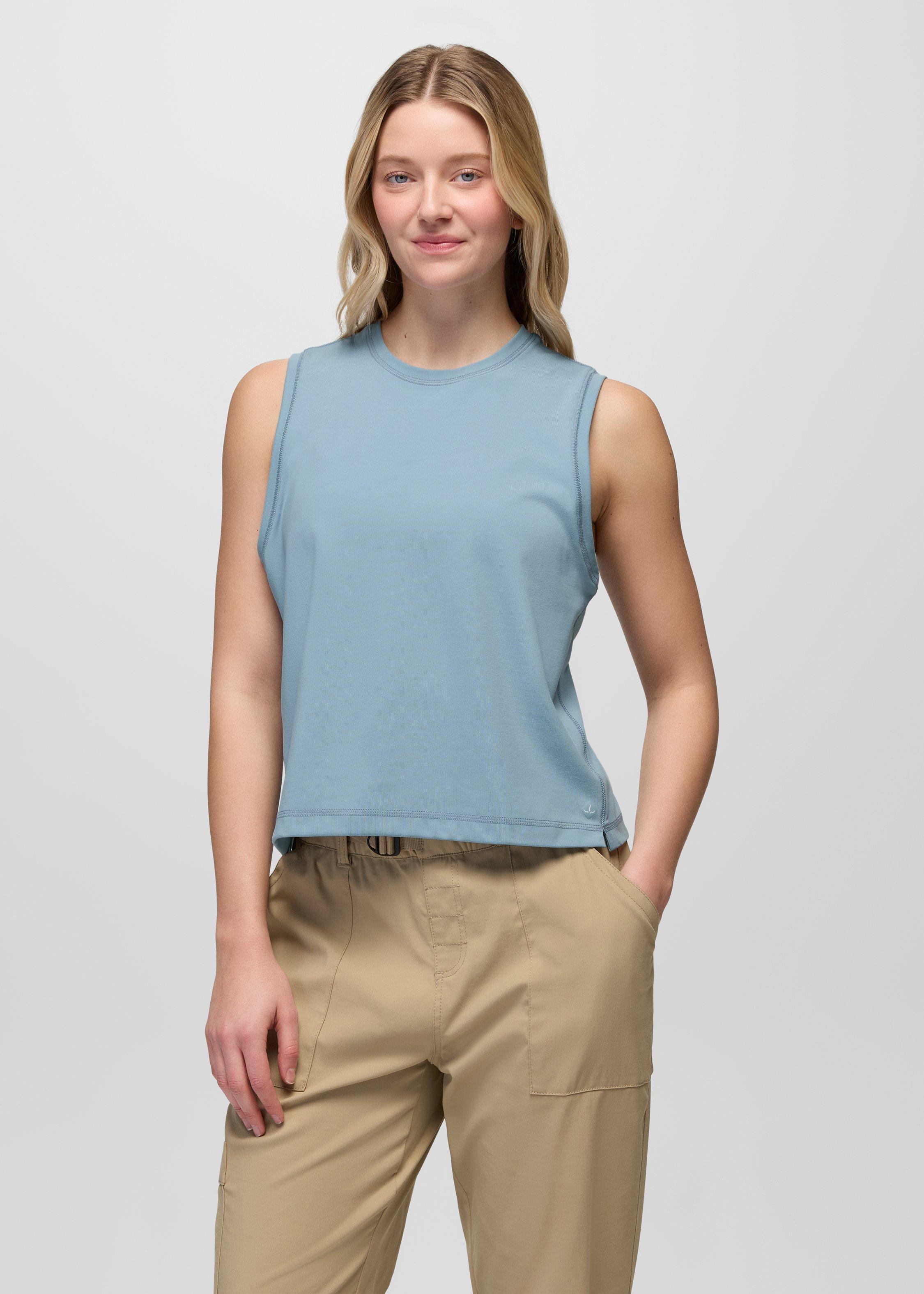 Womens prAna Pure Ascent Muscle Tank - Glacier Skies