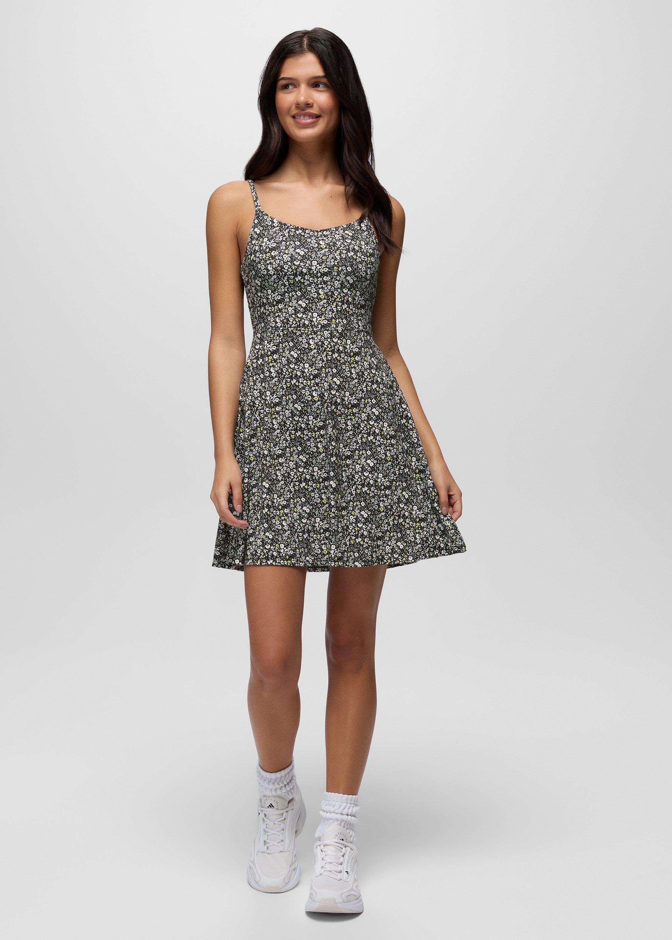 Womens prAna Wistful Winds Tank Dress - Black Blossom