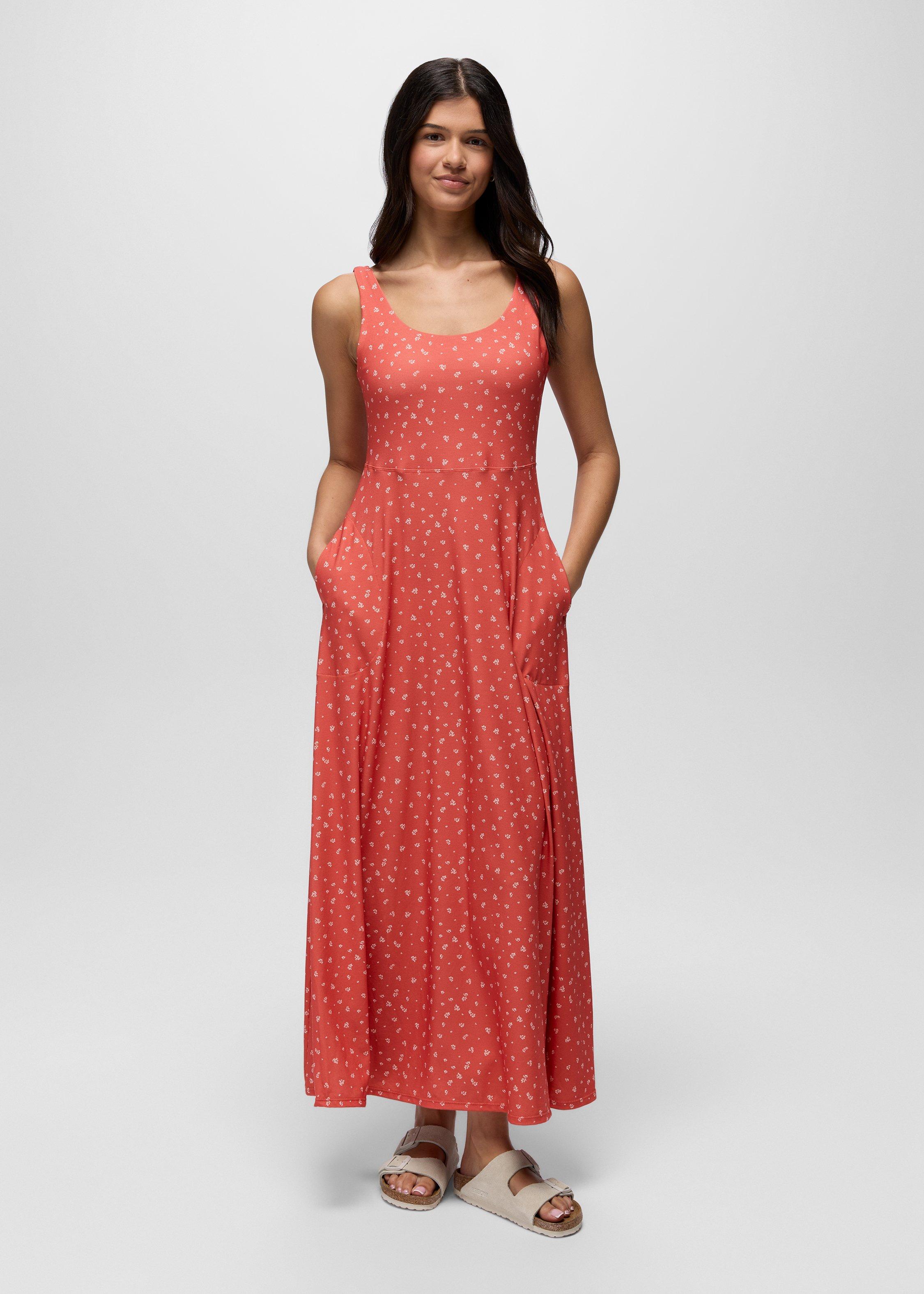 Womens prAna Corrinne Maxi Dress - Lychee Spring Fling