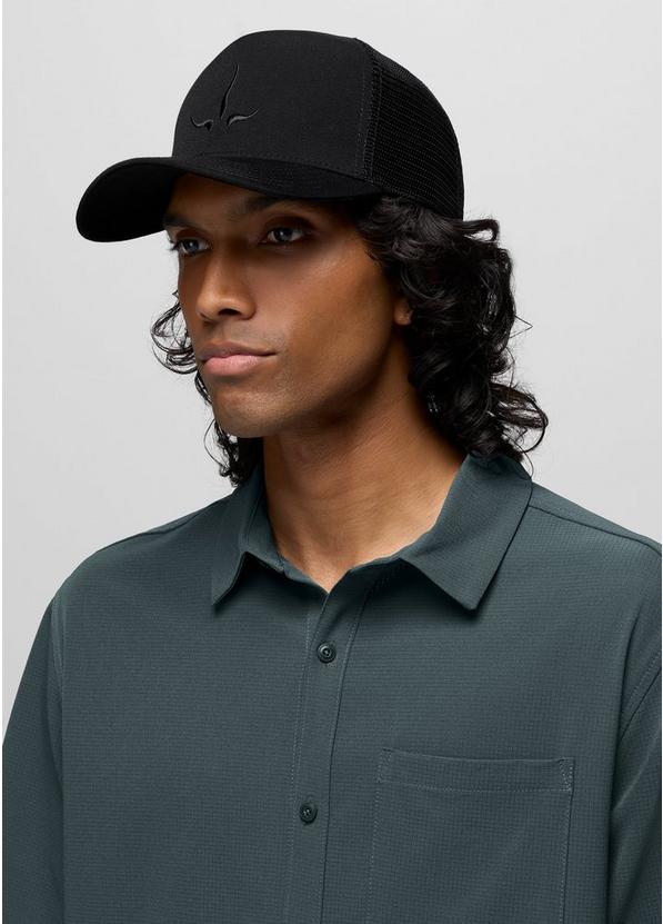 Desert Road Emb Trucker, Color: Blackout prAna Horns, image 4