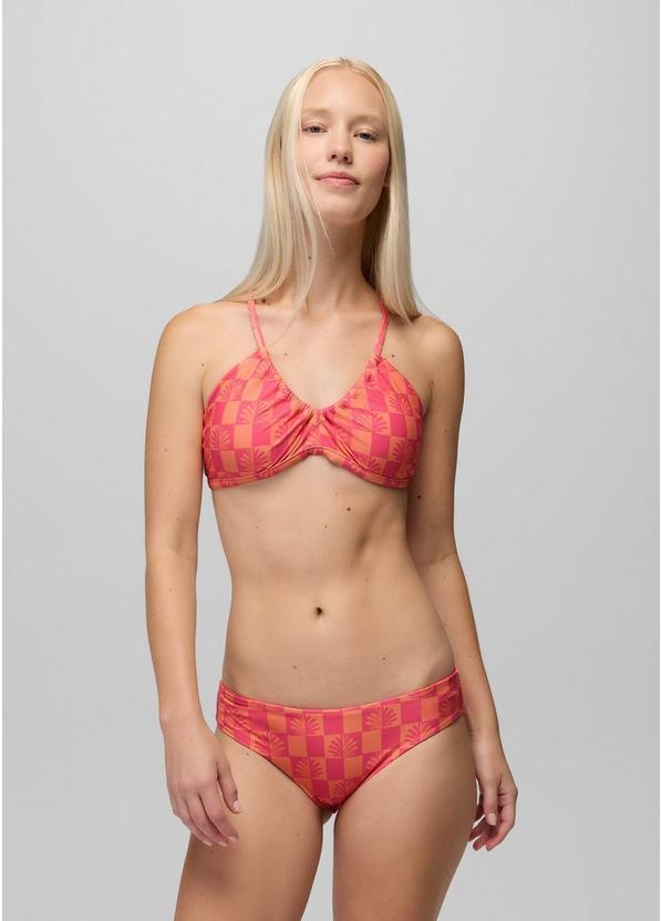 Mallorca Reversible Swim Bottom, Color: Guava Pop Checker, image 2