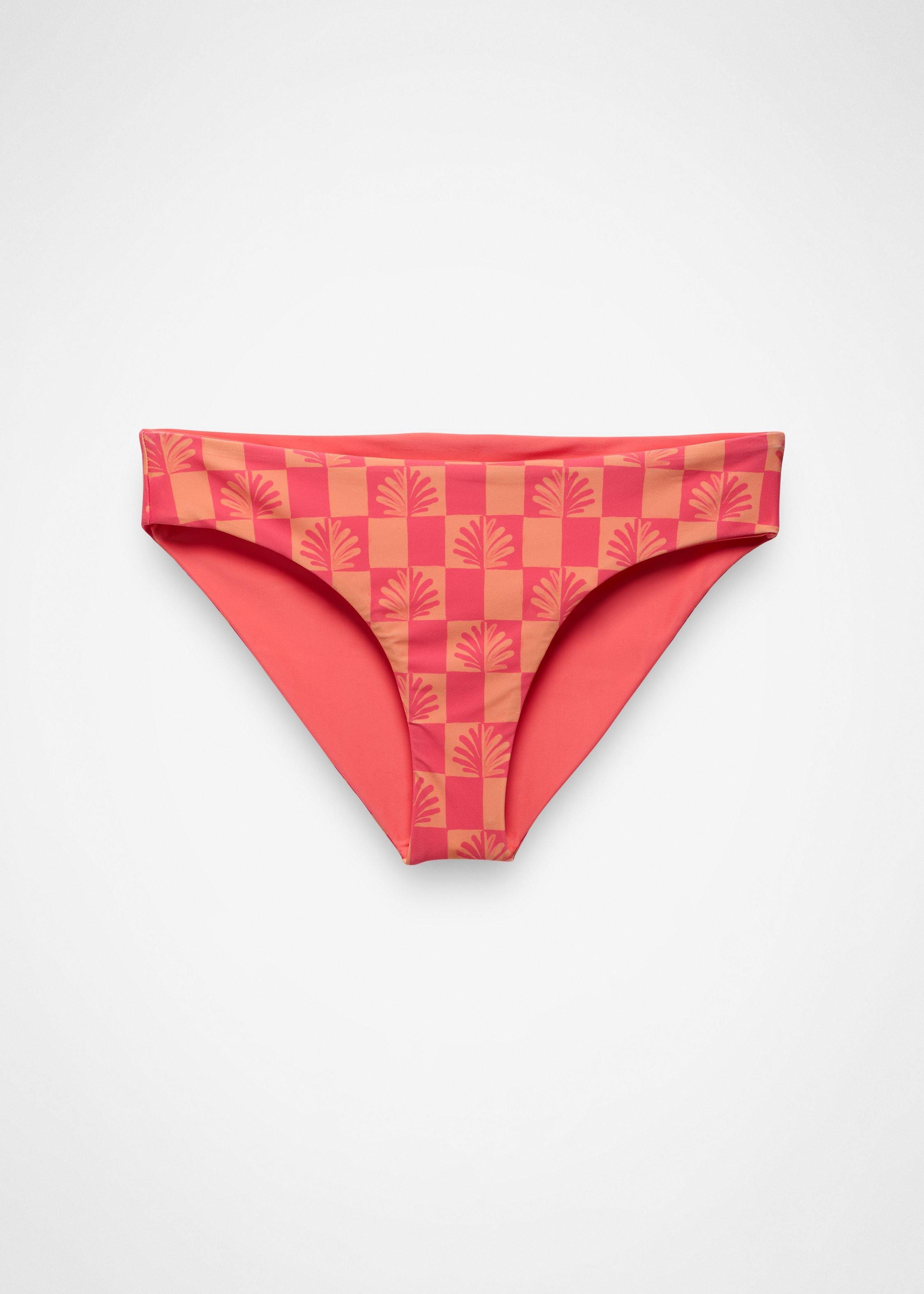 Womens prAna Mallorca Reversible Swim Bottom - Guava Pop Checker