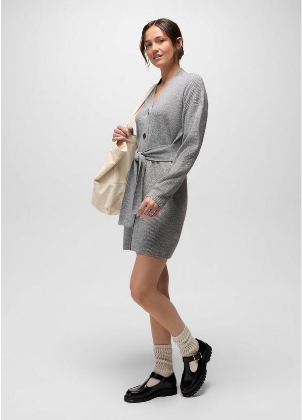 Three Falls Tie Sweater Dress, Color: Heather Grey, image 5