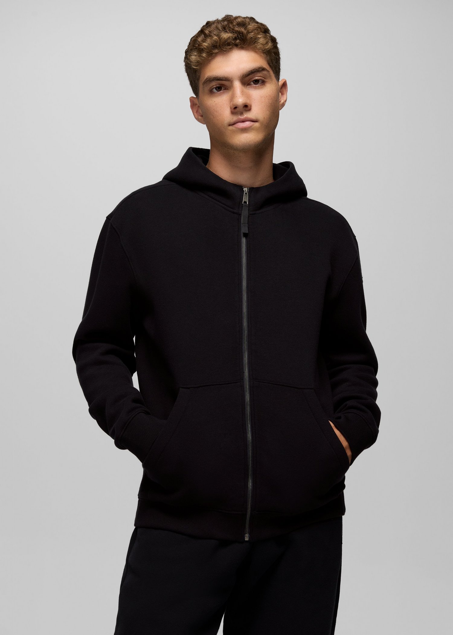 Mens prAna DreamFleece Full Zip Hoodie - Black