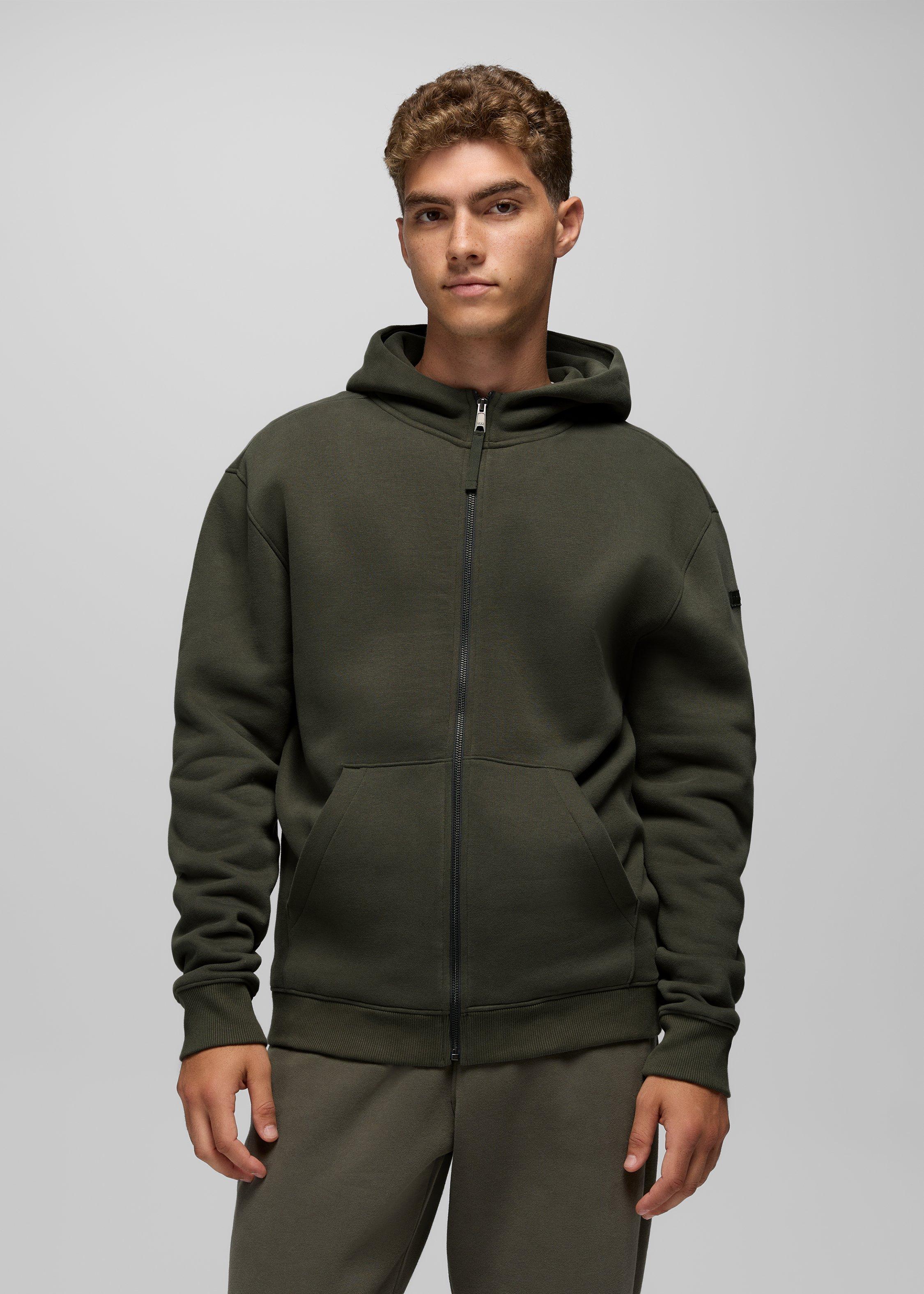 Mens prAna DreamFleece Full Zip Hoodie - Spruce