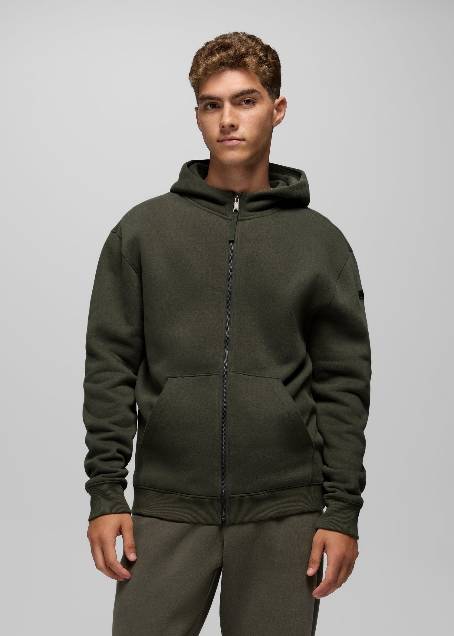 Mens prAna DreamFleece Full Zip Hoodie - Spruce