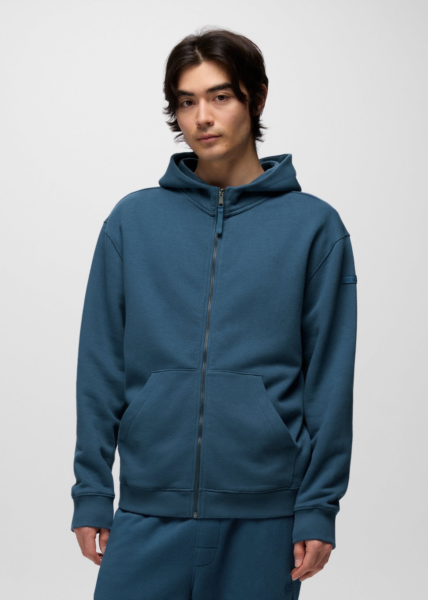 Mens prAna DreamFleece Full Zip Hoodie - Bluff Blue
