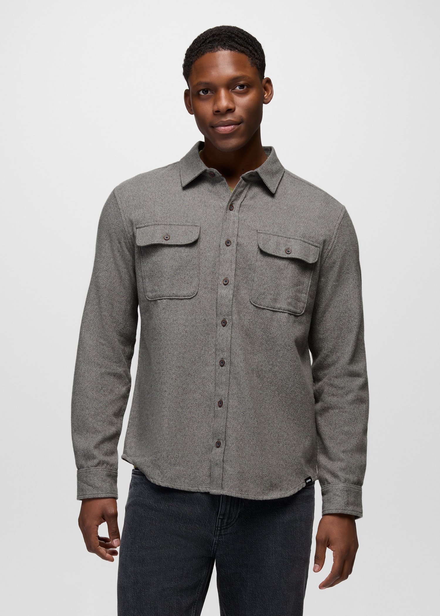 Mens prAna Point Reyes Long Sleeve Shirt - Shadow