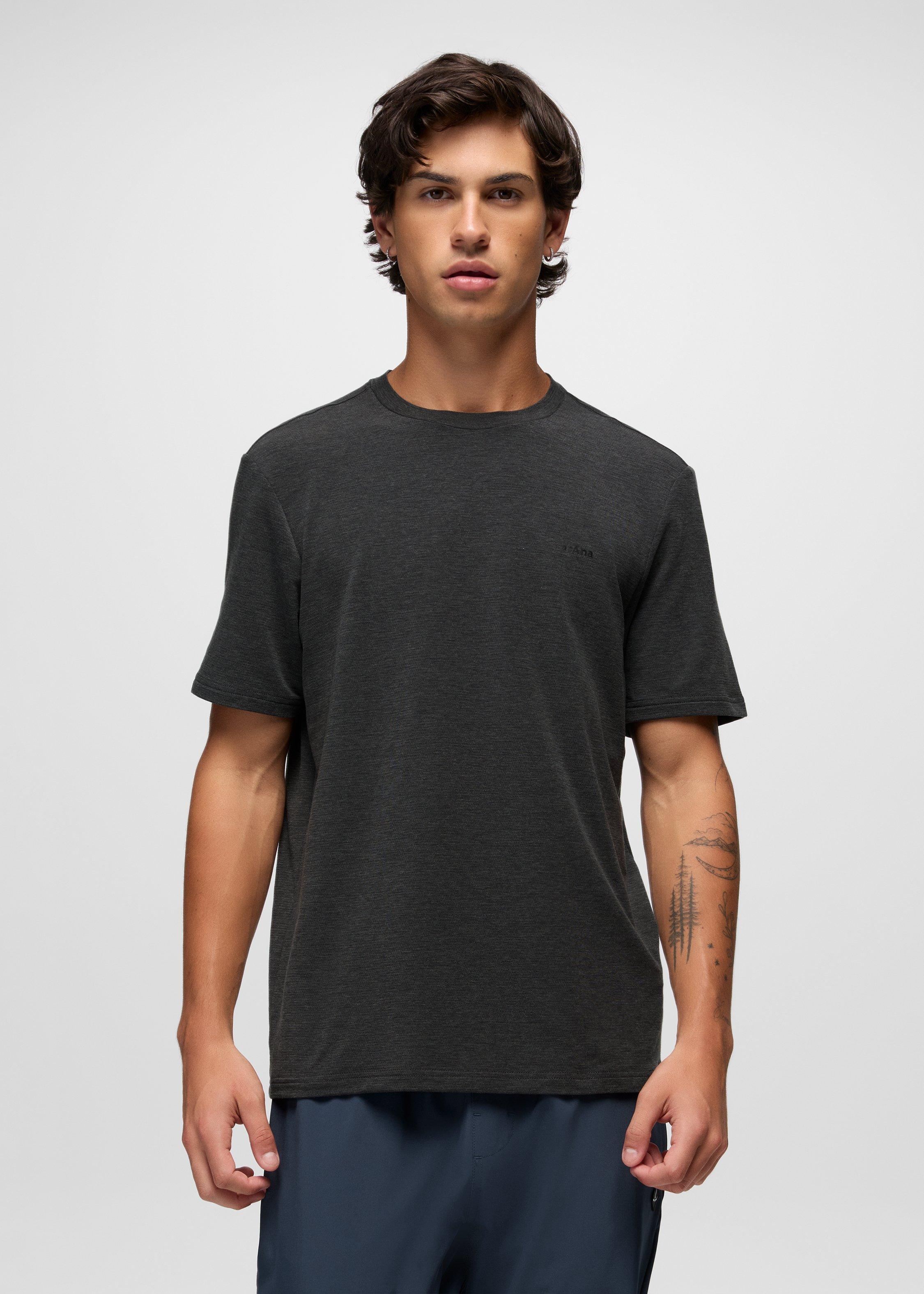 Men's prAna Tolmie Tech Short Sleeve Crew - Shadow Heather