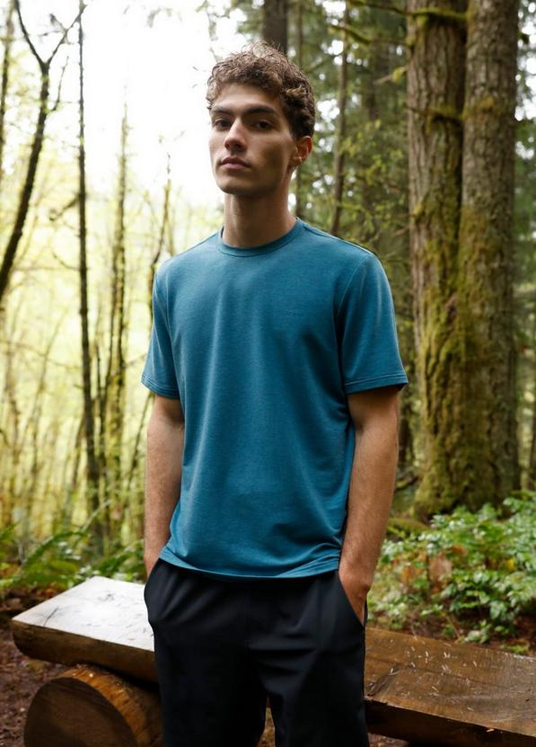 Tolmie Tech Short Sleeve Crew, Color: Blue Coral Heather, image 5