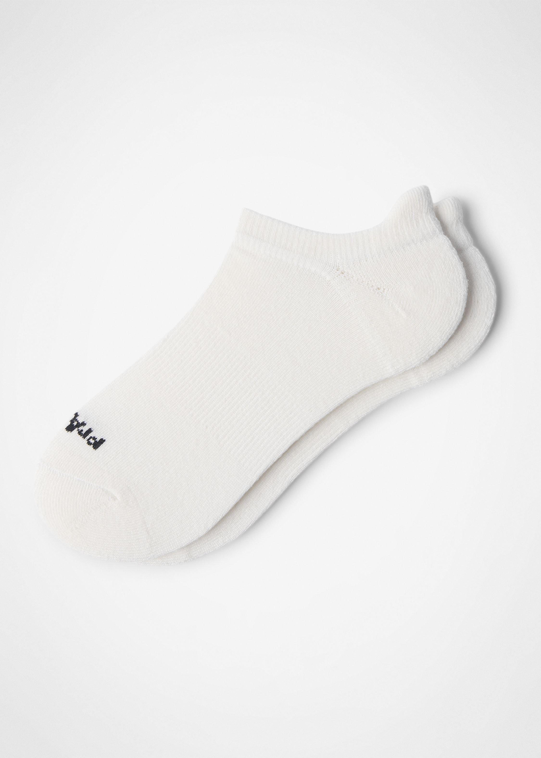 Gender Neutral prAna Tab Sock - Soft White / Shadow
