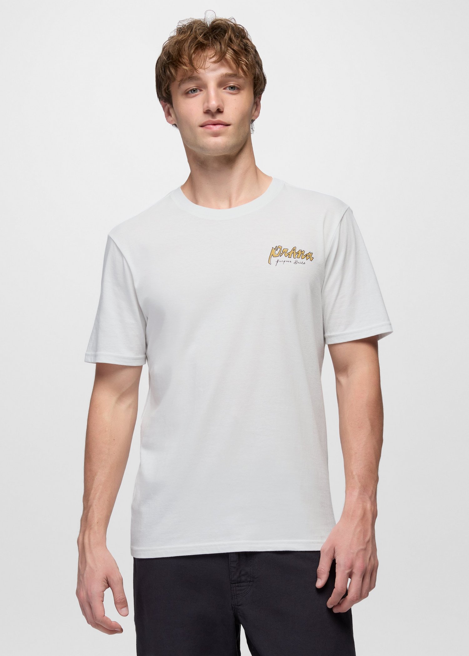 Mens prAna Rain Safe Short Sleeve Tee - Soft White