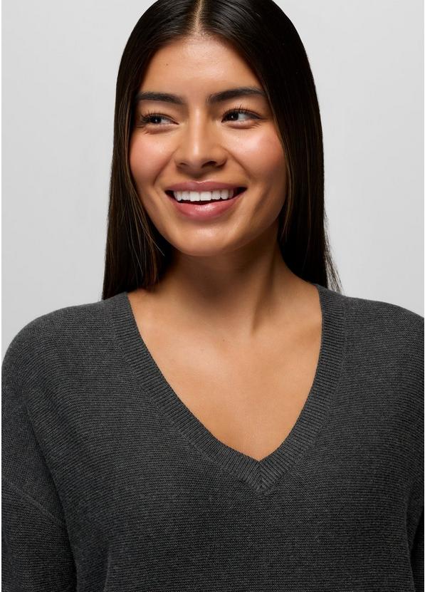 Milani Long Sleeve V-Neck, Color: Charcoal, image 3
