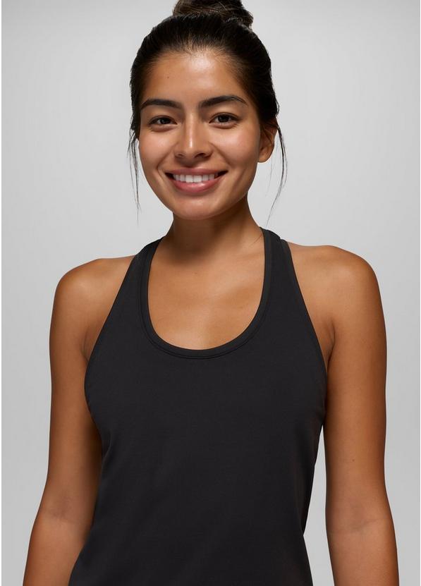 Luxara Racerback Long Tank, Color: Black, image 3