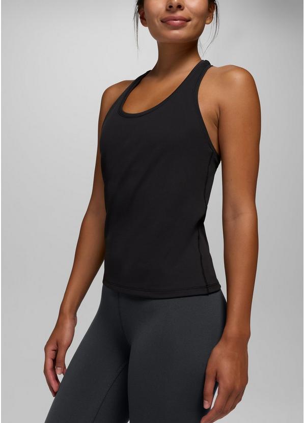 Luxara Racerback Long Tank, Color: Black, image 5