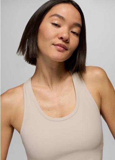 Luxara Racerback Long Tank, Color: Almond, image 11