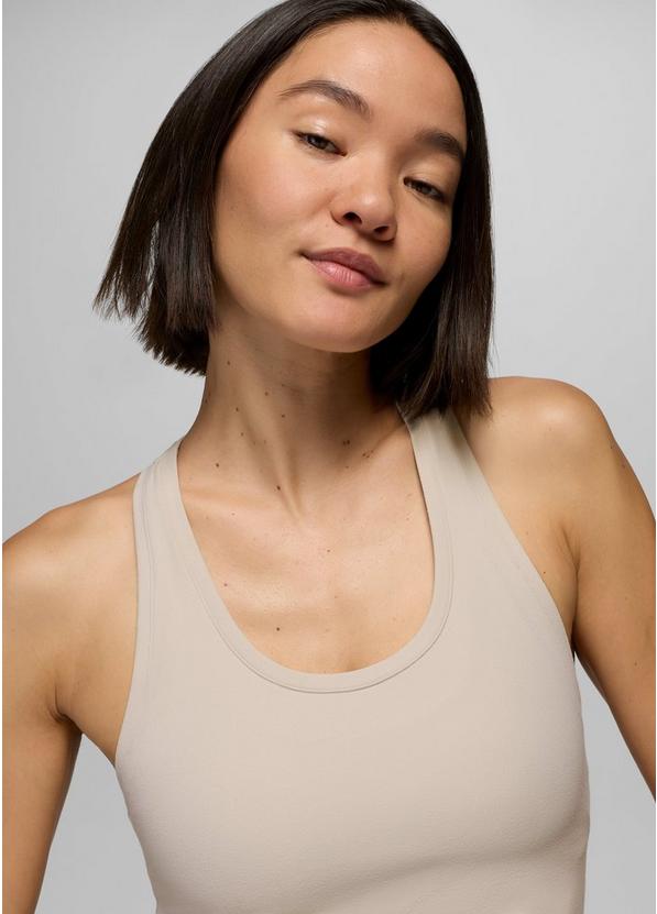Luxara Racerback Long Tank, Color: Almond, image 3