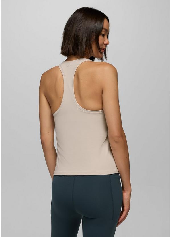 Luxara Racerback Long Tank, Color: Almond, image 2