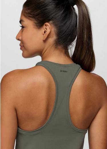 Luxara Racerback Long Tank, Color: Thyme, image 4