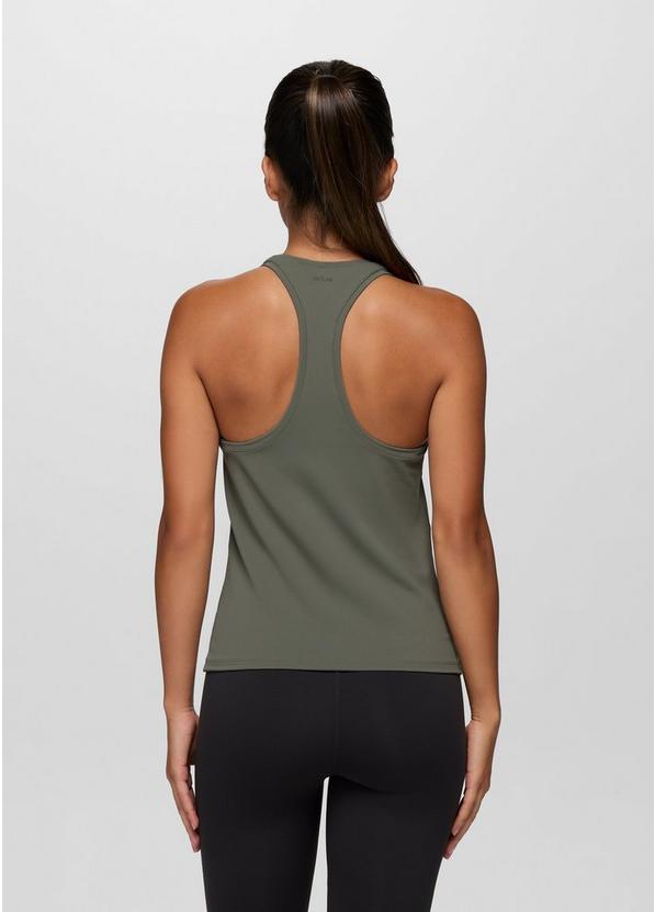 Luxara Racerback Long Tank, Color: Thyme, image 2