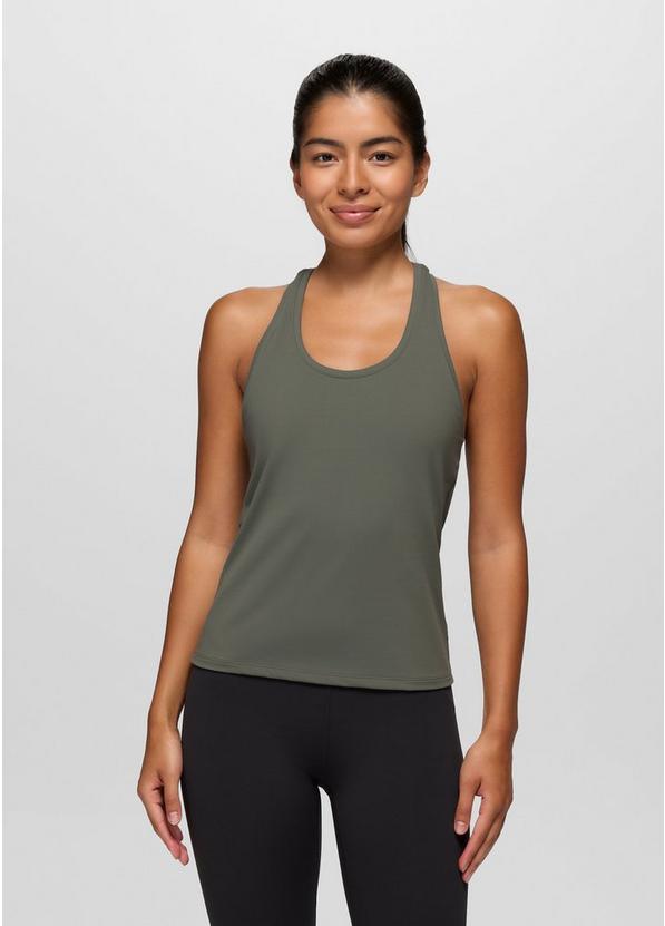 Luxara Racerback Long Tank, Color: Thyme, image 1