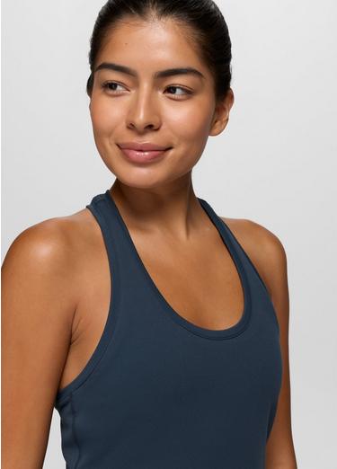 Luxara Racerback Long Tank, Color: Stormy Night, image 7