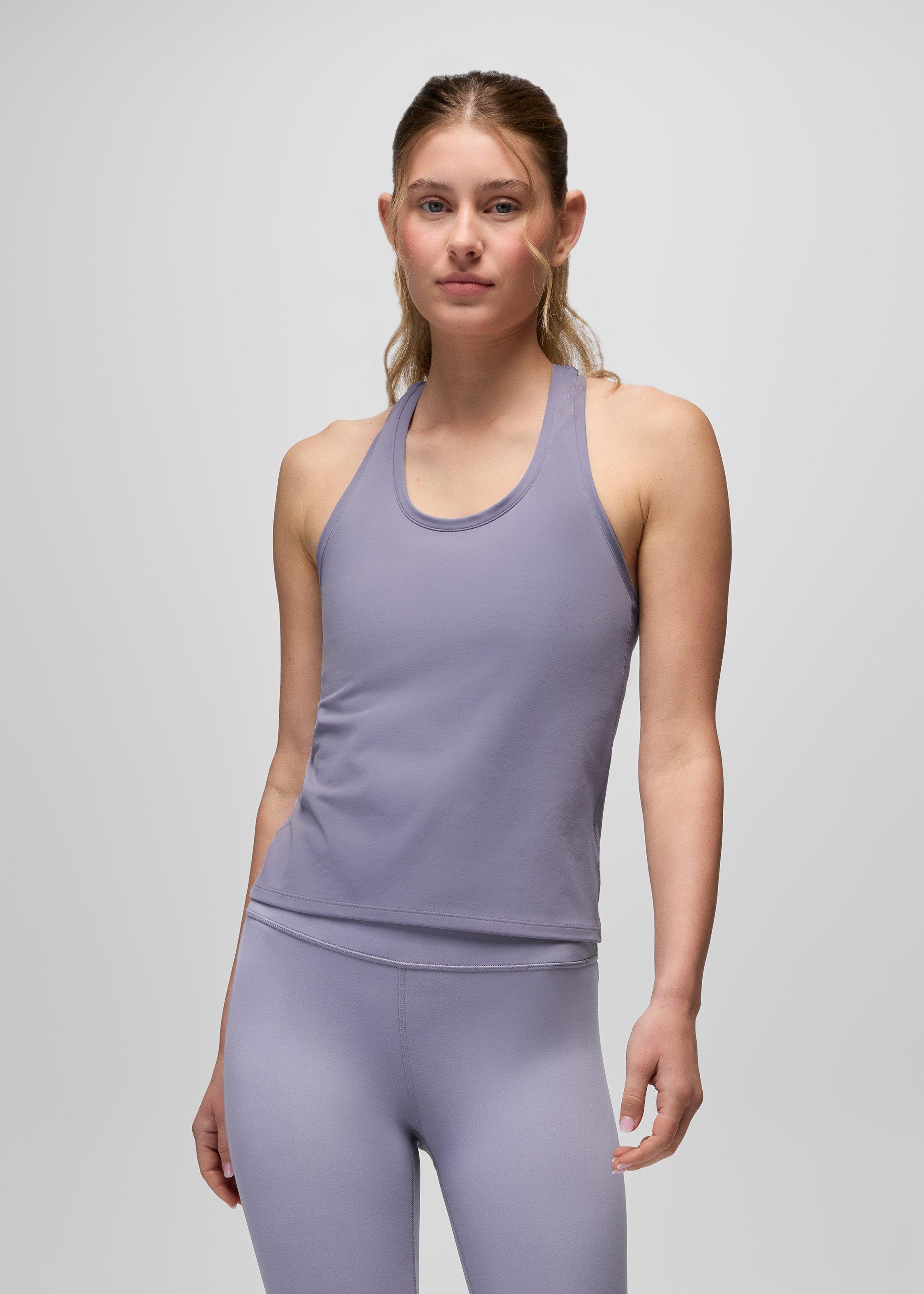 Womens prAna Luxara&trade; Racerback Long Tank - Taro