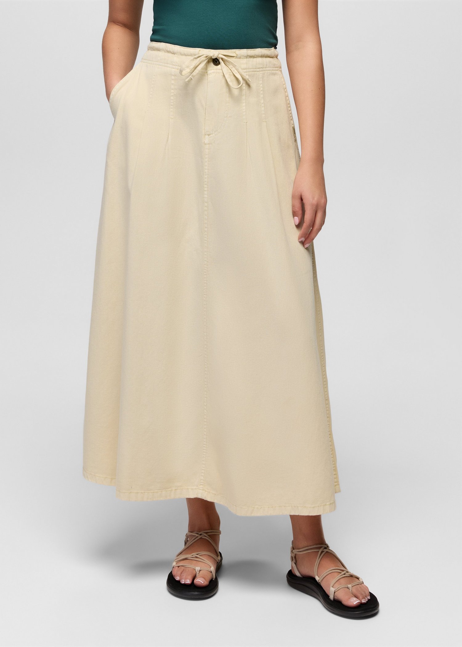Womens prAna Mountain Maven Maxi Skirt - Natural Denim