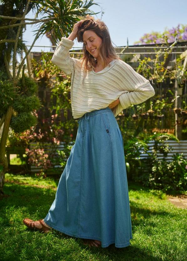 Mountain Maven Maxi Skirt, Color: Blue Denim, image 7