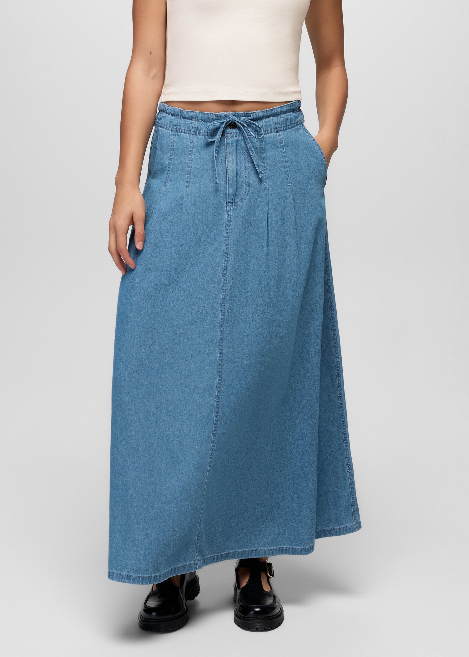 Womens prAna Mountain Maven Maxi Skirt - Blue Denim