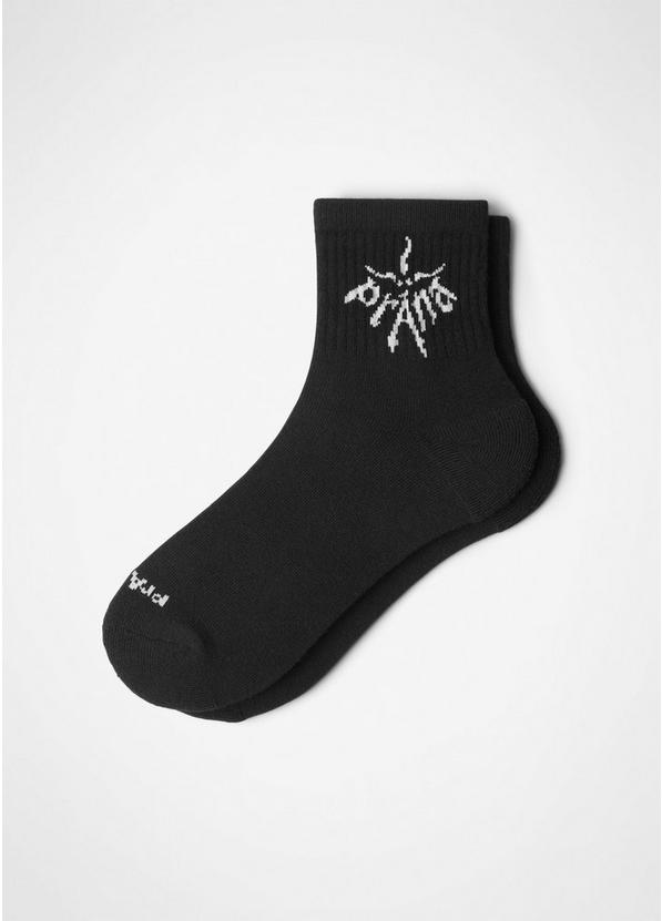 prAna Originals Half Crew Sock, Color: Black / Soft White, image 1