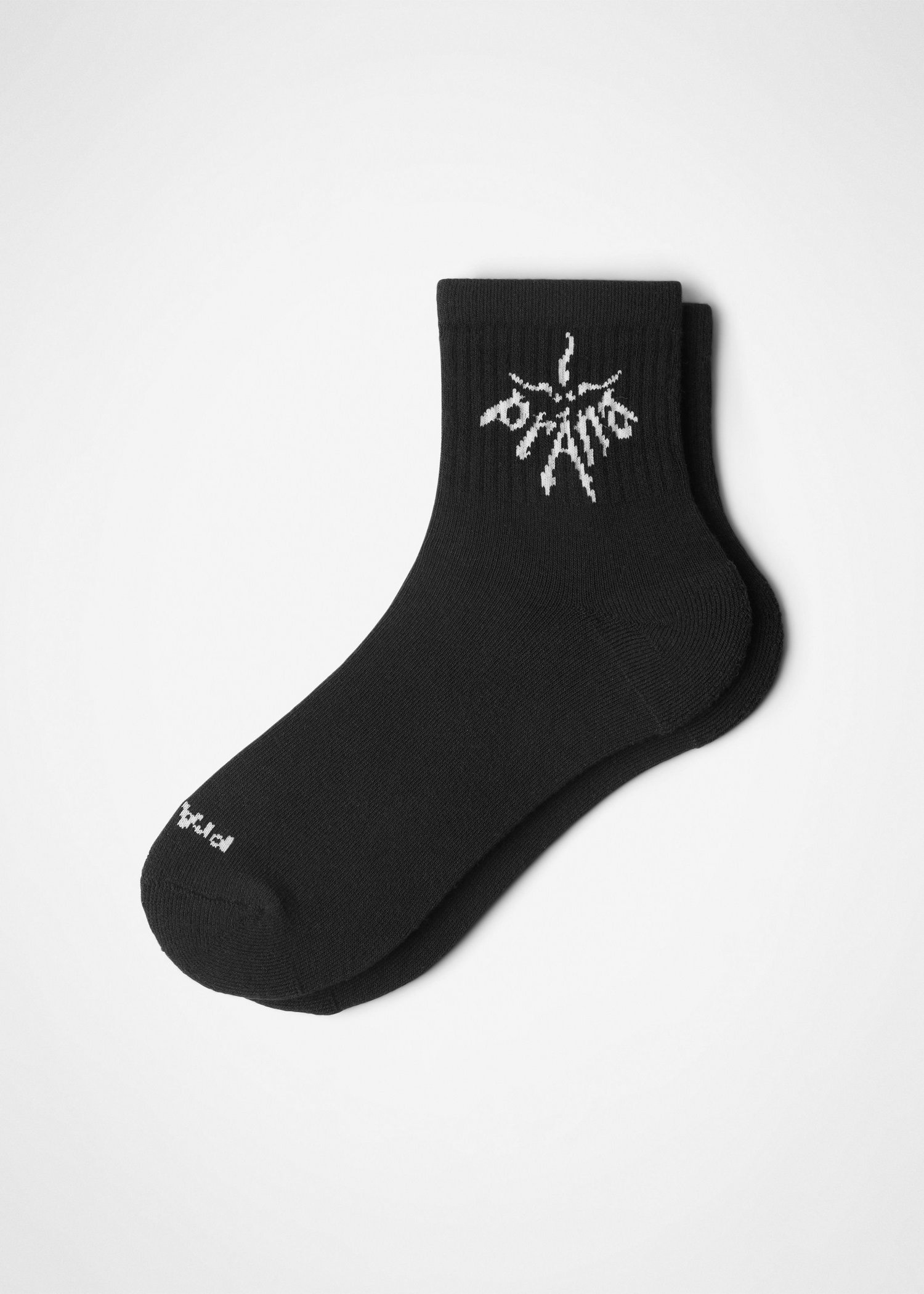 Gender Neutral prAna Originals Half Crew Sock - Black / Soft White