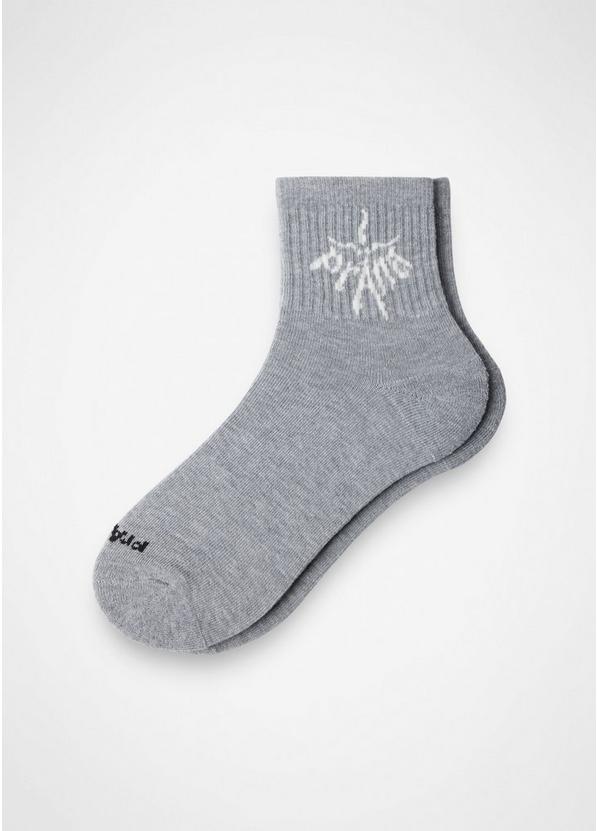 prAna Originals Half Crew Sock, Color: Heather Grey / Soft White, image 1
