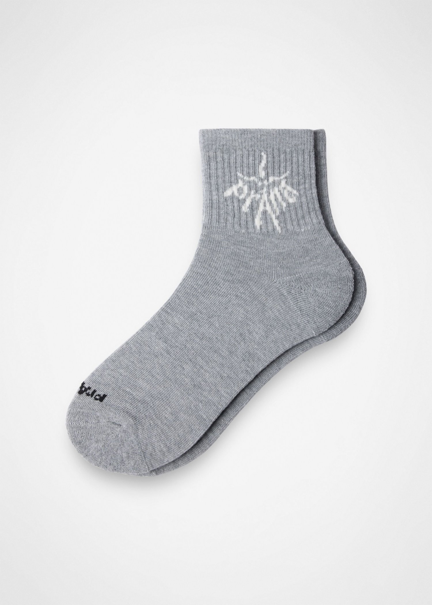 Gender Neutral prAna Originals Half Crew Sock - Heather Grey / Soft White